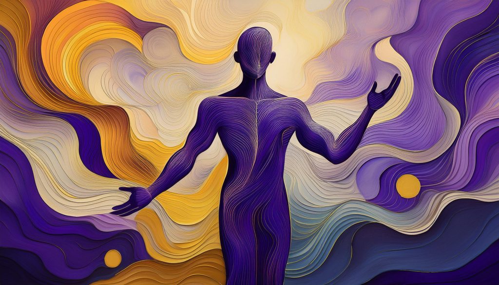Create a figure gesturing with one hand extended, offering reassurance and encouragement, symbolizin 30-01-2025 at 19-56-12